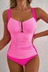 Structured Notch Neck Ruched Bust Tankini Top