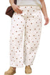 Polka Dot Print Cotton Blend Denim Barrel Jeans