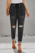 Casual Distressed Pocketed Denim Jogger Jeans