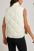 Solid Quilted High Neck Button Up Pocket Vest