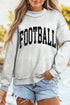 Polka Dot Letter Print Mock Neck Long Sleeve Pullover Sweatshirt