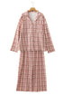 Plaid Patch Pocket Long Sleeve Lounge Set