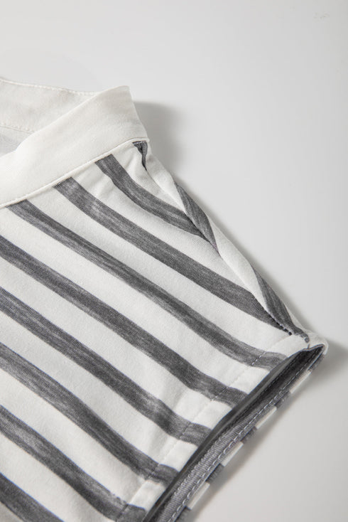 Stripe Geometric Print Wide Leg Casual Bottoms