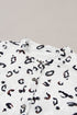 Abstract Animal Print Ruffle Cuff Button Front Blouse