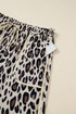 Exposed Seam Patched Pocket Leopard Wide Leg Bottoms