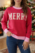 Drop Shoulder Round Neck Letter Print Sweater