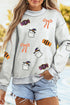 Sequin Ghost And Candy Graphic Pullover Sweatshirt
