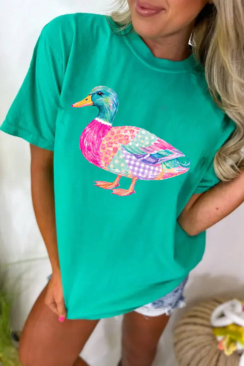 Polyester Cotton Mallard Duck Graphic Western Tee