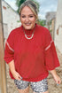 Twist Ribbed Tunic Round Neck Bracelet Sleeve Top