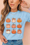 Multiple Pumpkin Print Graphic Pattern Statement Tee