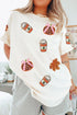 Sequined Pumpkin Graphic Shift Silhouette Statement Tee