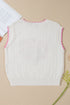Rugby Pattern Textured Knit Casual Shift Sweater Vest