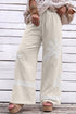 Floral Lace Patchwork Applique Wide Leg Pants