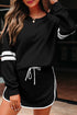 Varsity Stripe Contrast Trim Pullover Skort Two Piece Dress