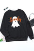 Playful Ghost Script Graphic Oversized Pullover Sweatshirt