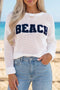Chenille Beach Letter Hollow Knit Sweater