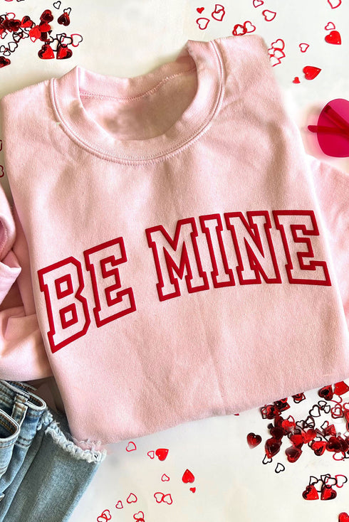 Be Mine Varsity Text Crew Neck Sweatshirt