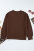 Textured Round Neck Drop Shoulder Pullover Sweatshirt
