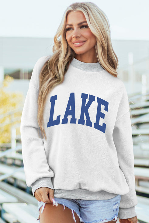 Polyester Mock Neck Graphic Print Reversible Sweatshirt