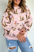 Western Print Drop Shoulder Long Sleeve Sweatshirt