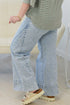 Seamed Panel Loose Fit Wide Leg Jeans