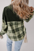 Mixed Patchwork Snap Button Casual Plaid Shacket