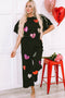 Exclusive Sequin Heart Print Textured Two Piece Graphic Set