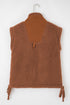 Faux Fur Sherpa Fleece Snap Button Knot Side Vest
