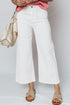 Bead Embellished Side Seam Ankle Length Wide Leg Jeans