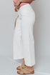 Bead Embellished Side Seam Ankle Length Wide Leg Jeans