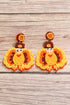 Beaded Crystal Glass Turkey Bird Dangle Earrings