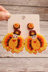Beaded Crystal Glass Turkey Bird Dangle Earrings