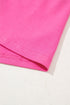 Beaded Drop Shoulder Crewneck Cotton Blend T Shirt