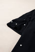 Beaded Drop Shoulder Crewneck Cotton Blend T Shirt