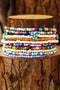 Beaded Flower Charm Multi Strand Layering Anklet Set