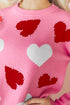 Beaded Heart Motif Crew Neck Sweater