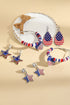 Beaded Hoop Earrings Featuring Patriotic Flag Heart Charms