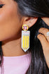 Beaded Pencil Motif Statement Dangle Earrings
