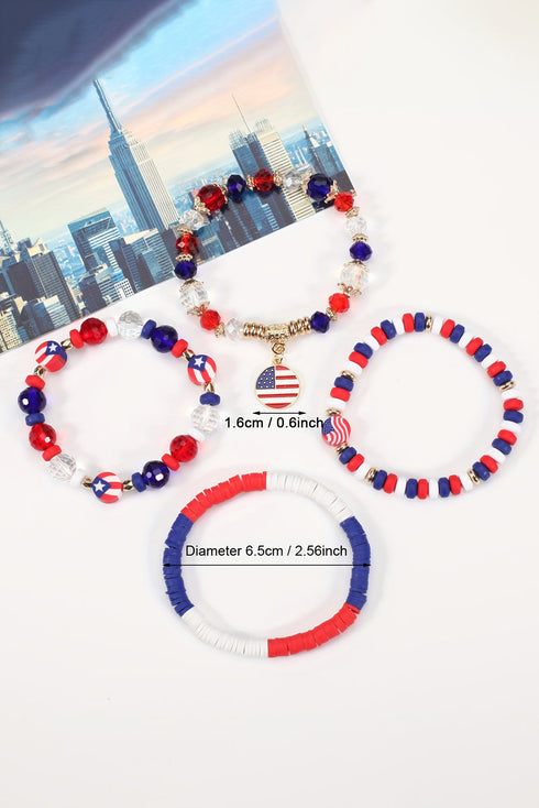 Beaded Resin Multilayered Stretch Wrist Bracelet