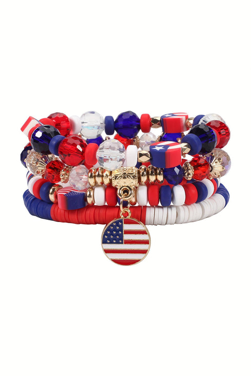 Beaded Resin Multilayered Stretch Wrist Bracelet