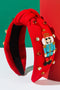 Beaded Rhinestone Nutcracker Design Knotted Canvas Headband