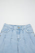 Beaded Side Slit Frayed Pocketed Wide Leg Jeans