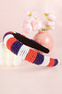 Beaded Stars And Stripes Patterned Wide Headband