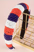 Beaded Stars And Stripes Patterned Wide Headband
