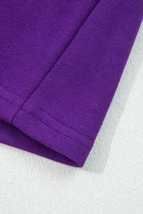 Varsity Stripe Contrast Trim Pullover Skort Two Piece Dress