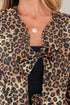 Exclusive All Over Leopard Print Quilted Tie Front Jacket