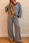 Striped Drop Shoulder Loose Top Pant Set