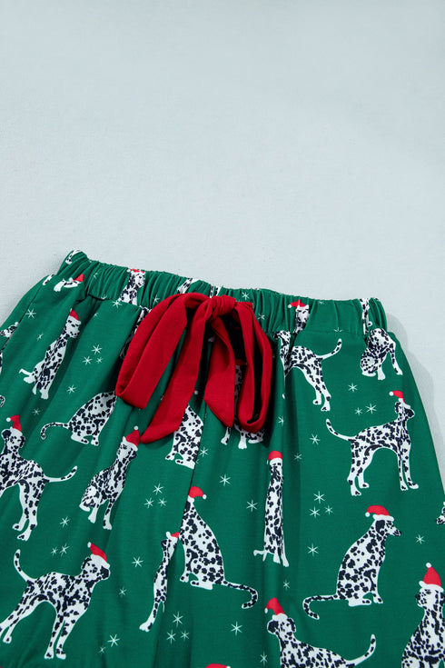 Dog Print Long Sleeve Two Piece Shift Lounge Set