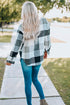 Paneled Pocketed Button Down Long Sleeve Plaid Shacket