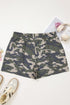 Western Utility Camo Print Tie Waist Pocket Shorts